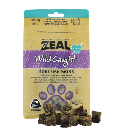 Zeal Hoki Fish Skins Cat & Dog Treats [Wt: 125 g]