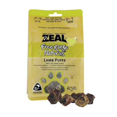 Zeal Dried Lamb Puffs Dog Treats [Wt: 85 g]