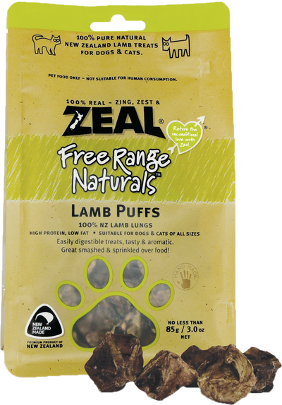 Zeal Dried Lamb Puffs Dog Treats [Wt: 85 g]