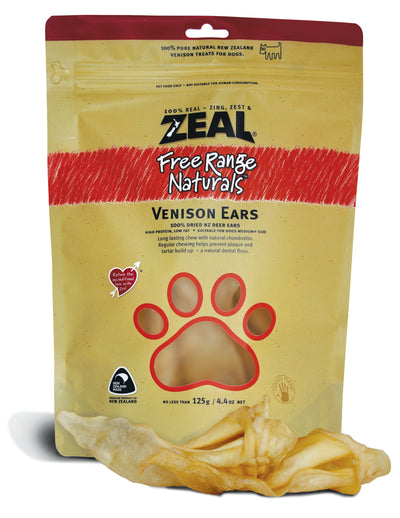 Zeal Dried Venison Ears Dog Treats [Wt: 125 g]