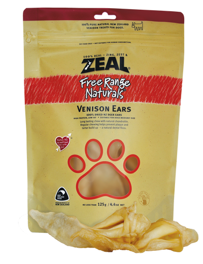 Zeal Dried Venison Ears Dog Treats [Wt: 125 g]
