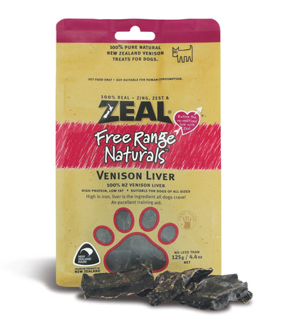 Zeal Dried Venison Liver Dog Treats [Wt: 125 g]