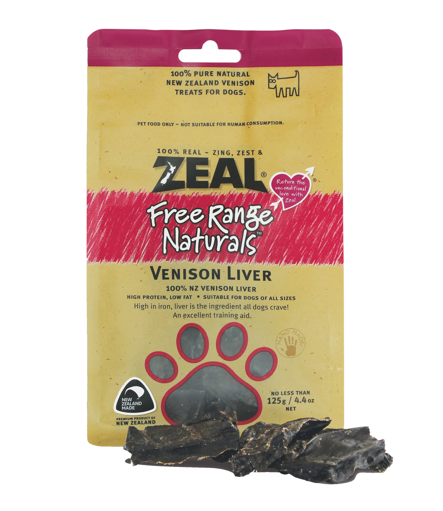 Zeal Dried Venison Liver Dog Treats [Wt: 125 g]
