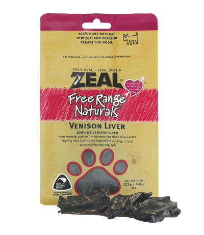 Zeal Dried Venison Liver Dog Treats [Wt: 125 g]