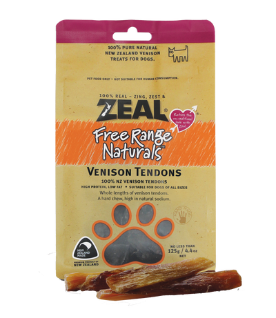 Zeal Venison Tendons Dog Treats [Wt: 125 g]