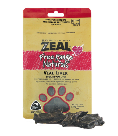Zeal Dried Veal Liver Dog Treats [Wt: 125 g]