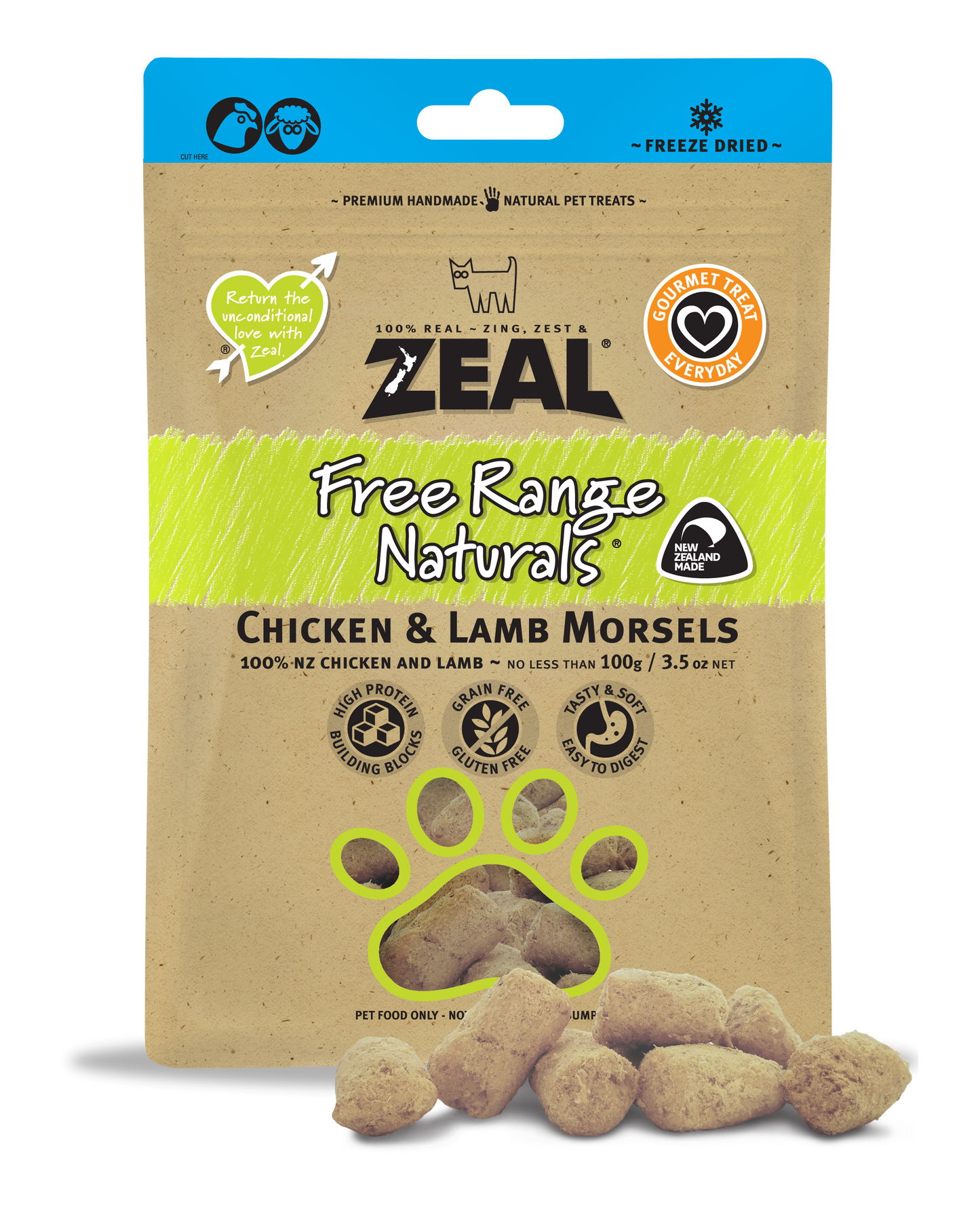 Zeal Freeze Dried Chicken & Lamb Morsels Dog & Cat Treats [Wt: 100 g]