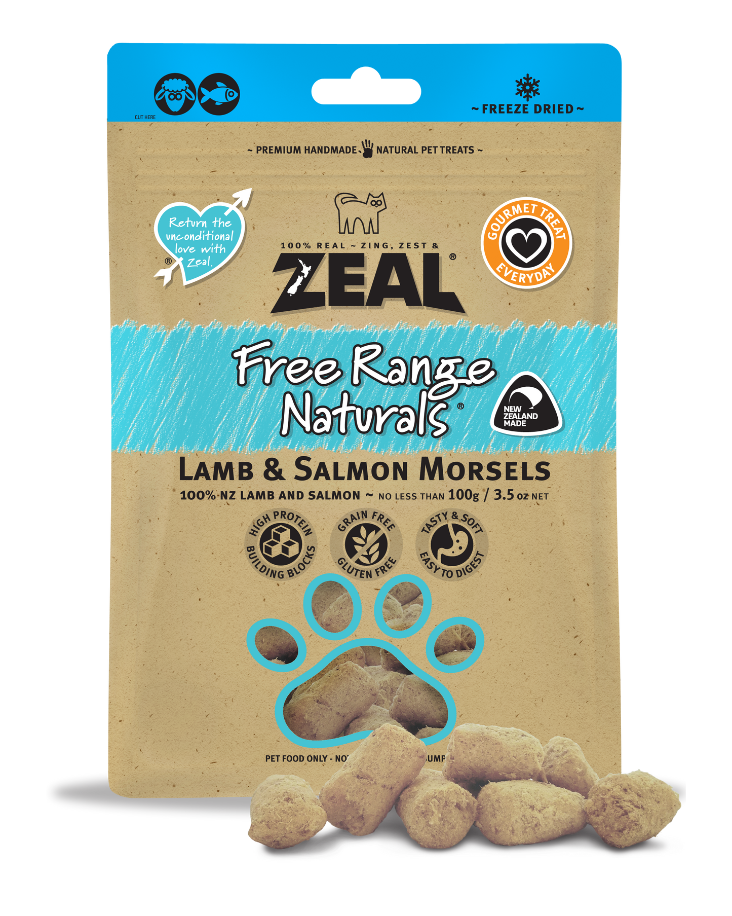 Zeal Freeze Dried Lamb & Salmon Morsels Cat & Dog Treats [Wt: 100 g]