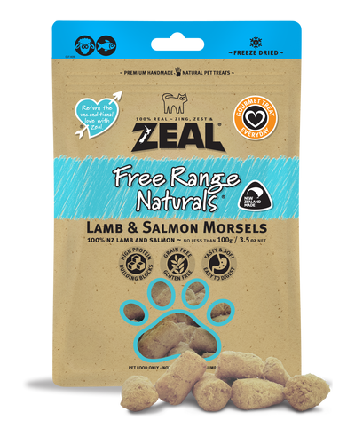 Zeal Freeze Dried Lamb & Salmon Morsels Cat & Dog Treats [Wt: 100 g]