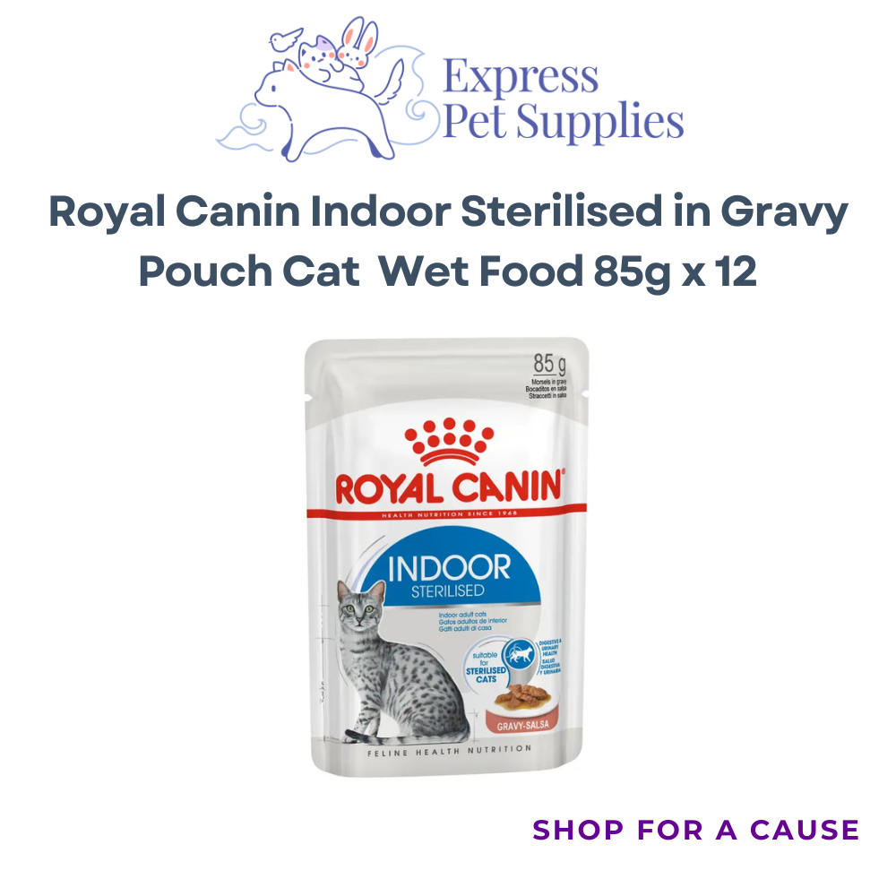 Royal Canin Feline Nutrition Indoor Sterilised Adult Pouch Cat Food 85g x 12