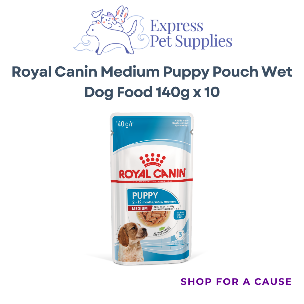 Royal Canin Medium Puppy Pouch Wet Dog Food 140g x 10