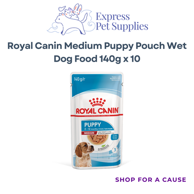 Royal Canin Medium Puppy Pouch Wet Dog Food 140g x 10
