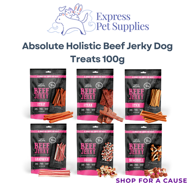 Absolute Holistic Beef Jerky Dog Treats 100g
