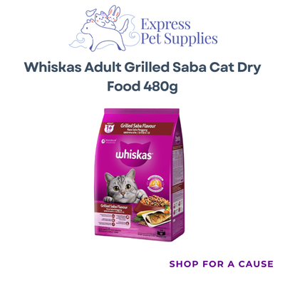 Whiskas Adult Grilled Saba Cat Dry Food 480g
