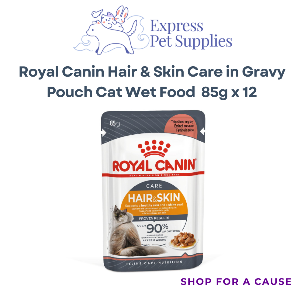 Royal Canin Feline Nutrition Hair & Skin Adult Pouch Cat Food 85g x12