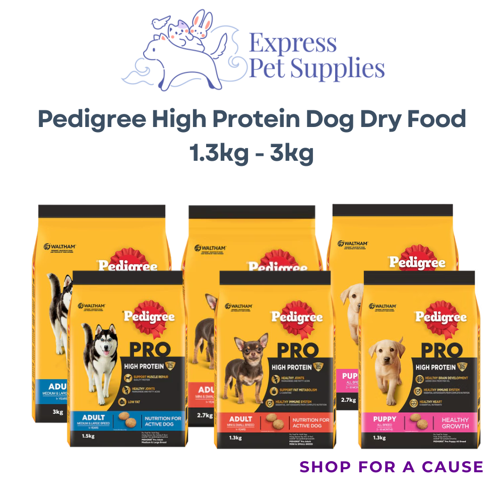 Pedigree High Protein Dog Dry Food 1.3kg - 3kg