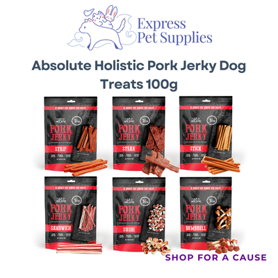 Absolute Holistic Pork Jerky Dog Treats 100g