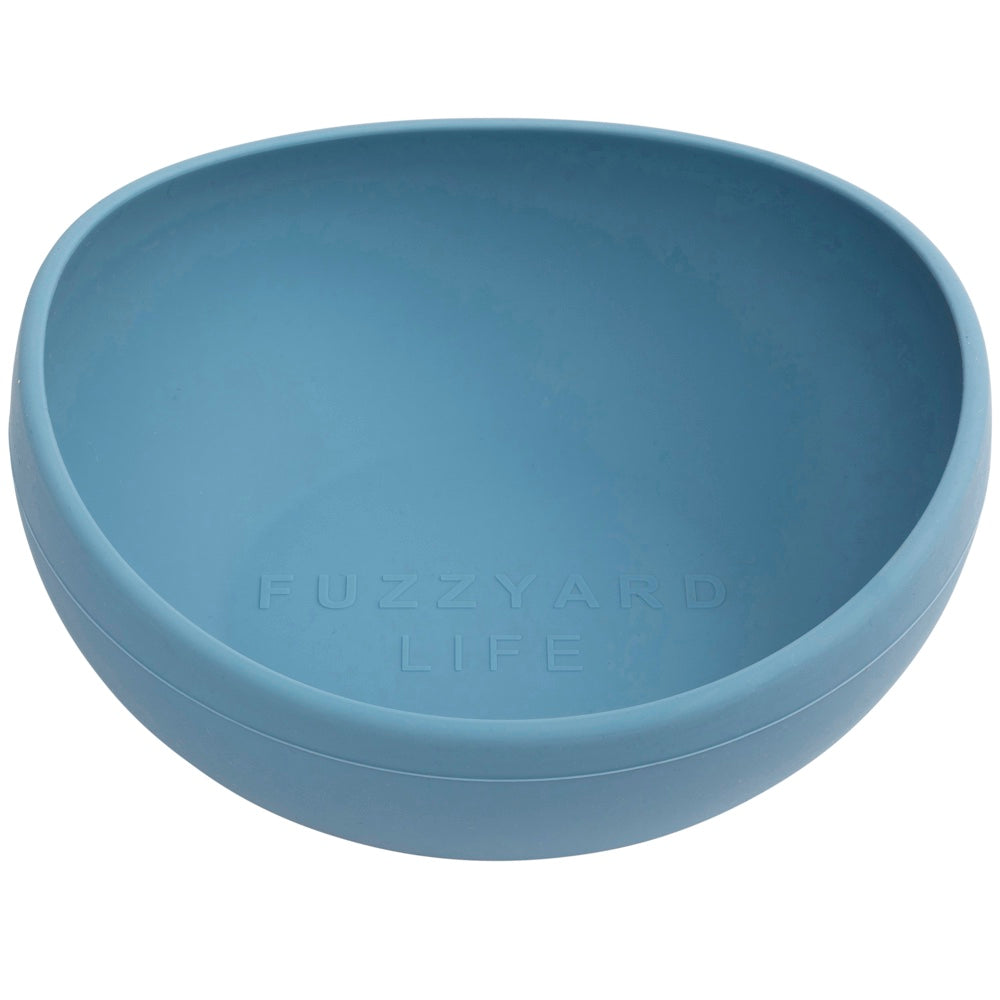 FuzzYard Life Silicone Dog Feeding Bowl - French Blue [Size: Large]