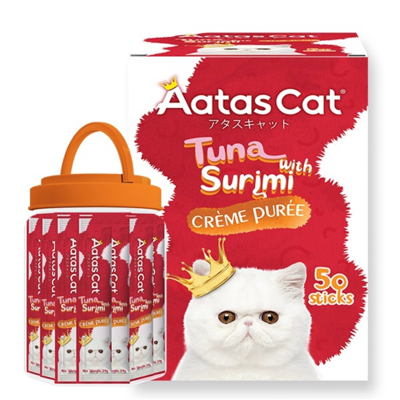 Aatas Cat Creme Puree Chicken Cat Treats 14g x 50 Sachets