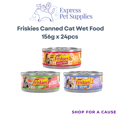 FRISKIES Prime Filets / Shreds/ Pate Wet Cat Food 156g x 24pcs