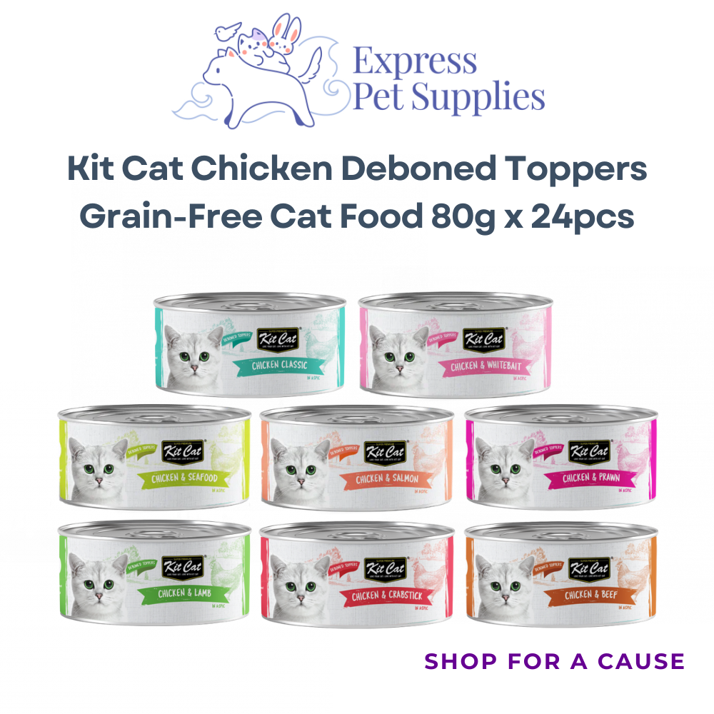 Kit Cat Chicken Deboned Toppers Grain-Free Cat Food 80g x 24pcs