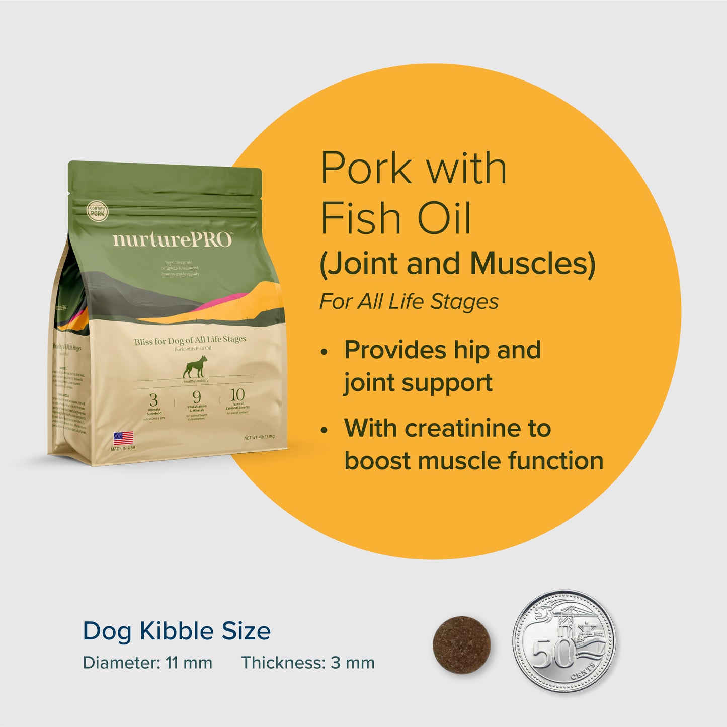 Nurture Pro Bliss All Life Stages Dry Dog Food (Pork with Fish Oil)
