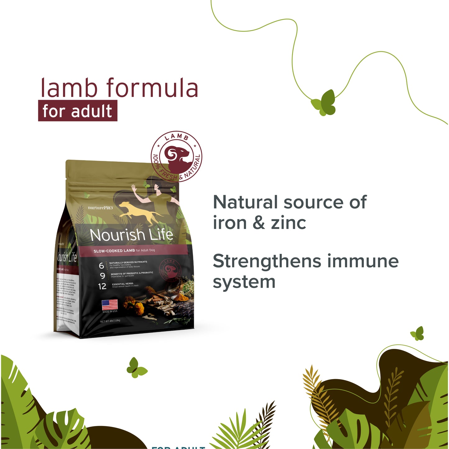 Nurture Pro Nourish Life Slow-cooked Dry Dog Food (Lamb)